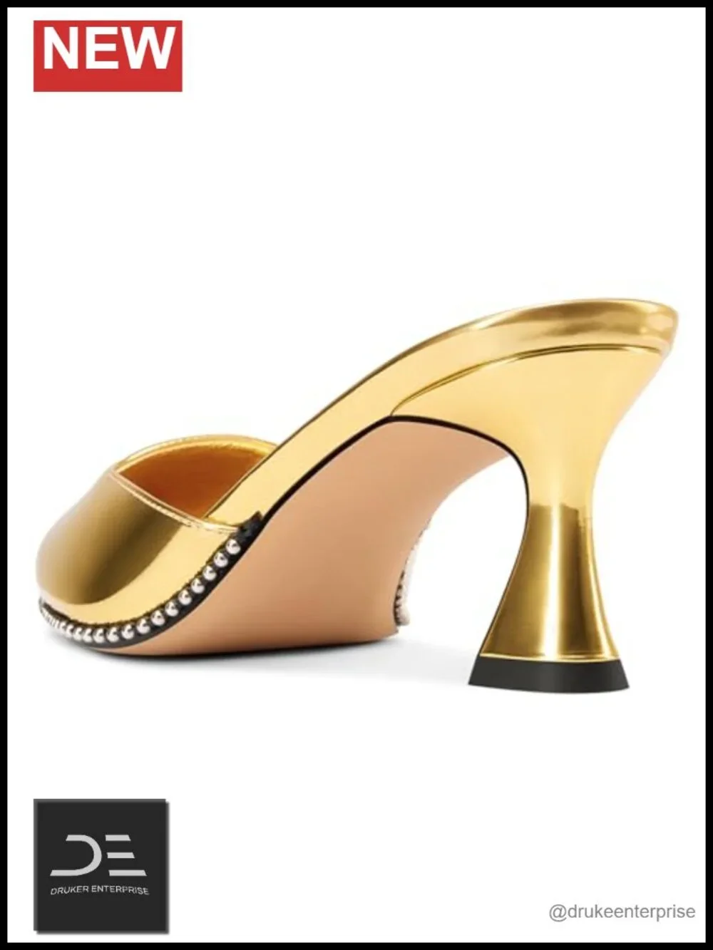 Women's Kitten Heel Mules with Beaded Pointed Toe - 2.6